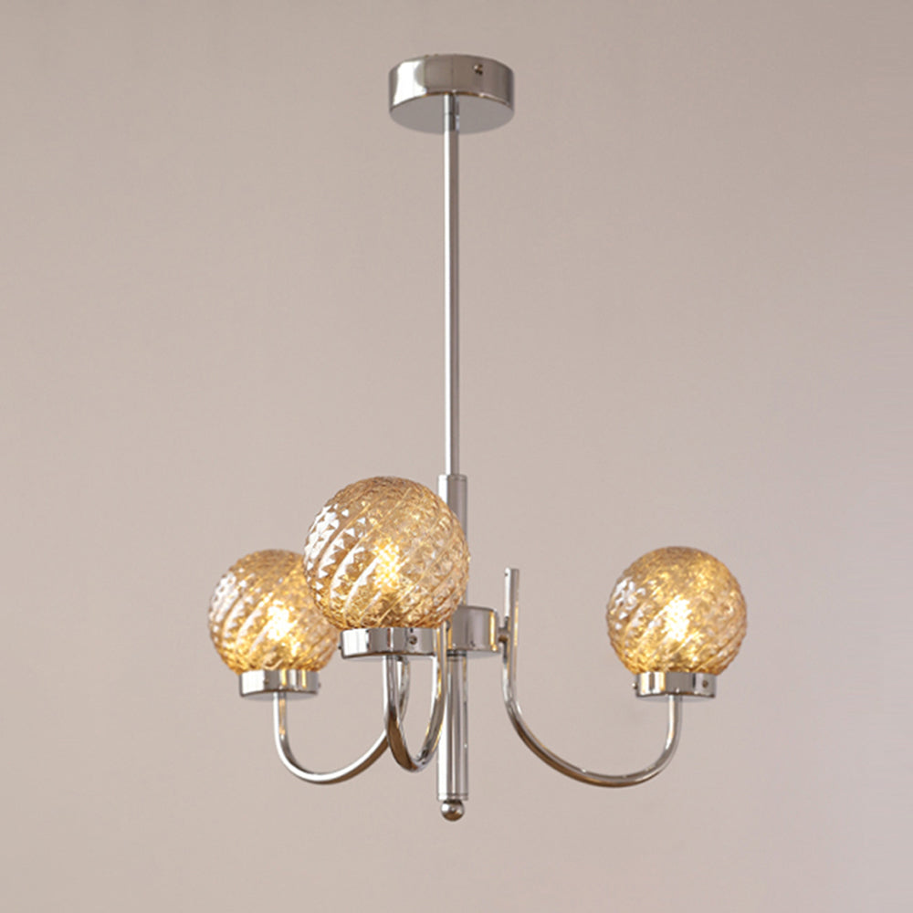 Valentina Fashion LED Pendant Light with cognac glass spheres