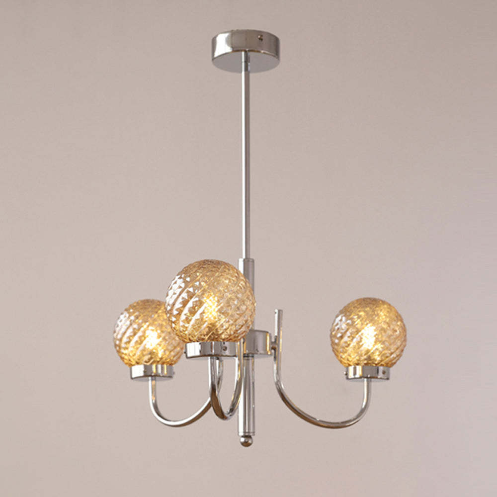 Valentina Fashion LED Pendant Light with cognac glass spheres