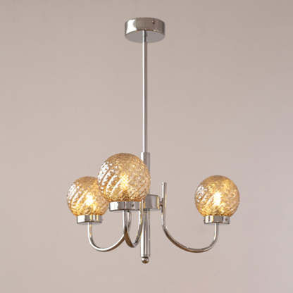 Valentina Fashion LED Pendant Light with cognac glass spheres