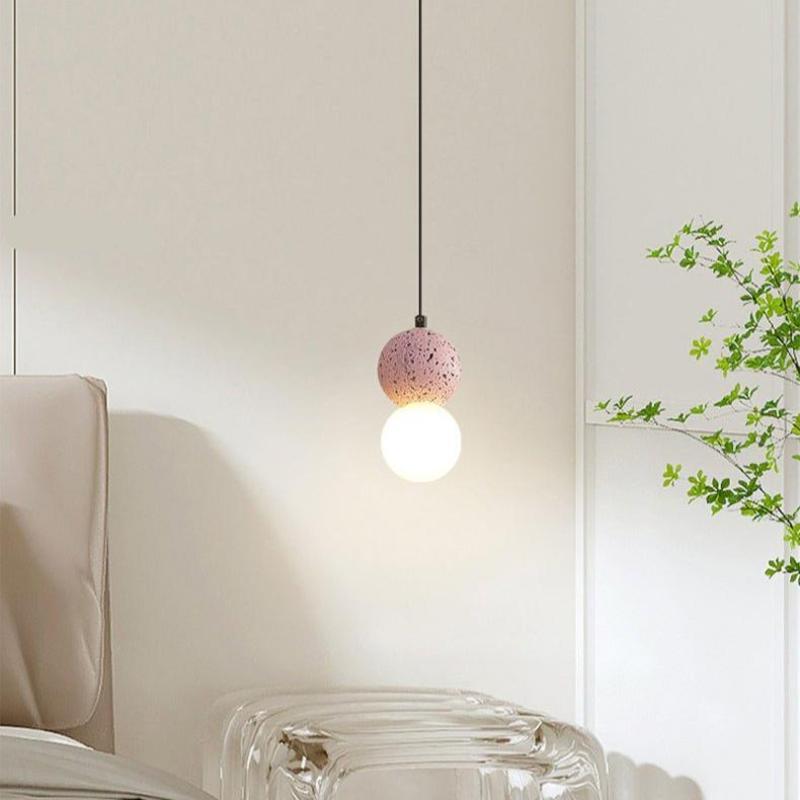 Valentina pendant light with stone and glass design