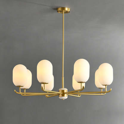Valentina Nordic Metal Glass Lantern Chandelier Living Room