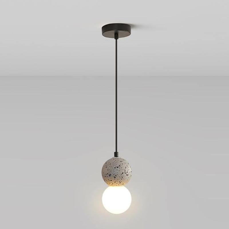 Valentina pendant light, stone and acrylic pendant lamp