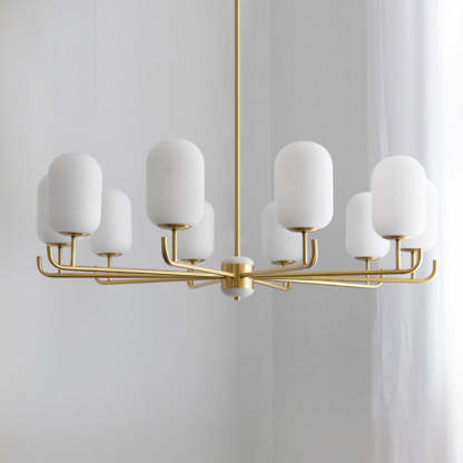 Valentina Nordic Metal Glass Lantern Chandelier Living Room