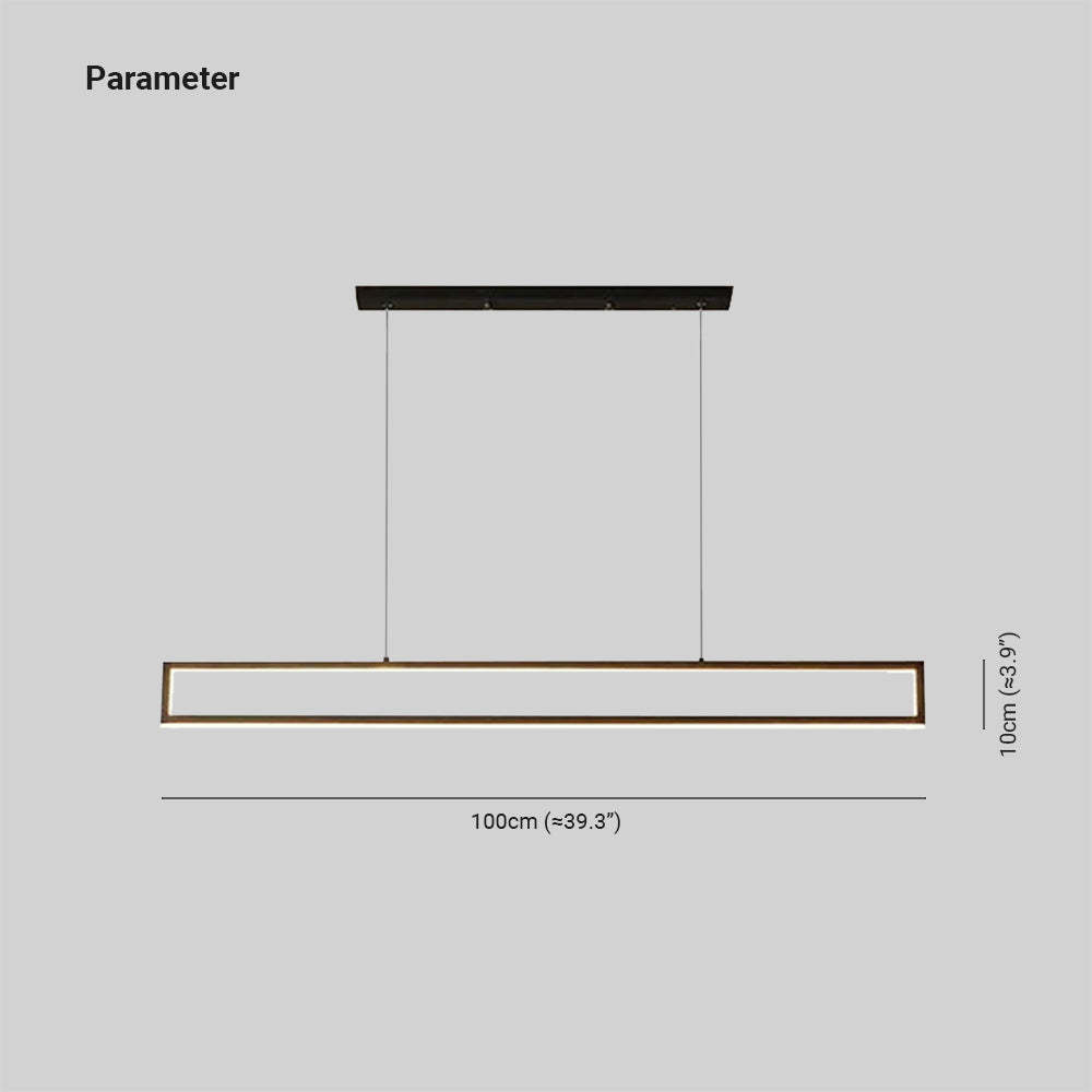 Edge pendant light dimensions, modern metal fixture 100cm