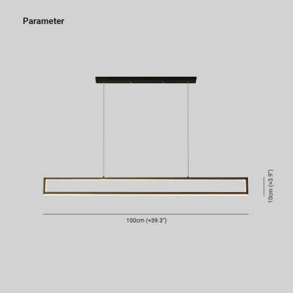 Edge pendant light dimensions, modern metal fixture 100cm