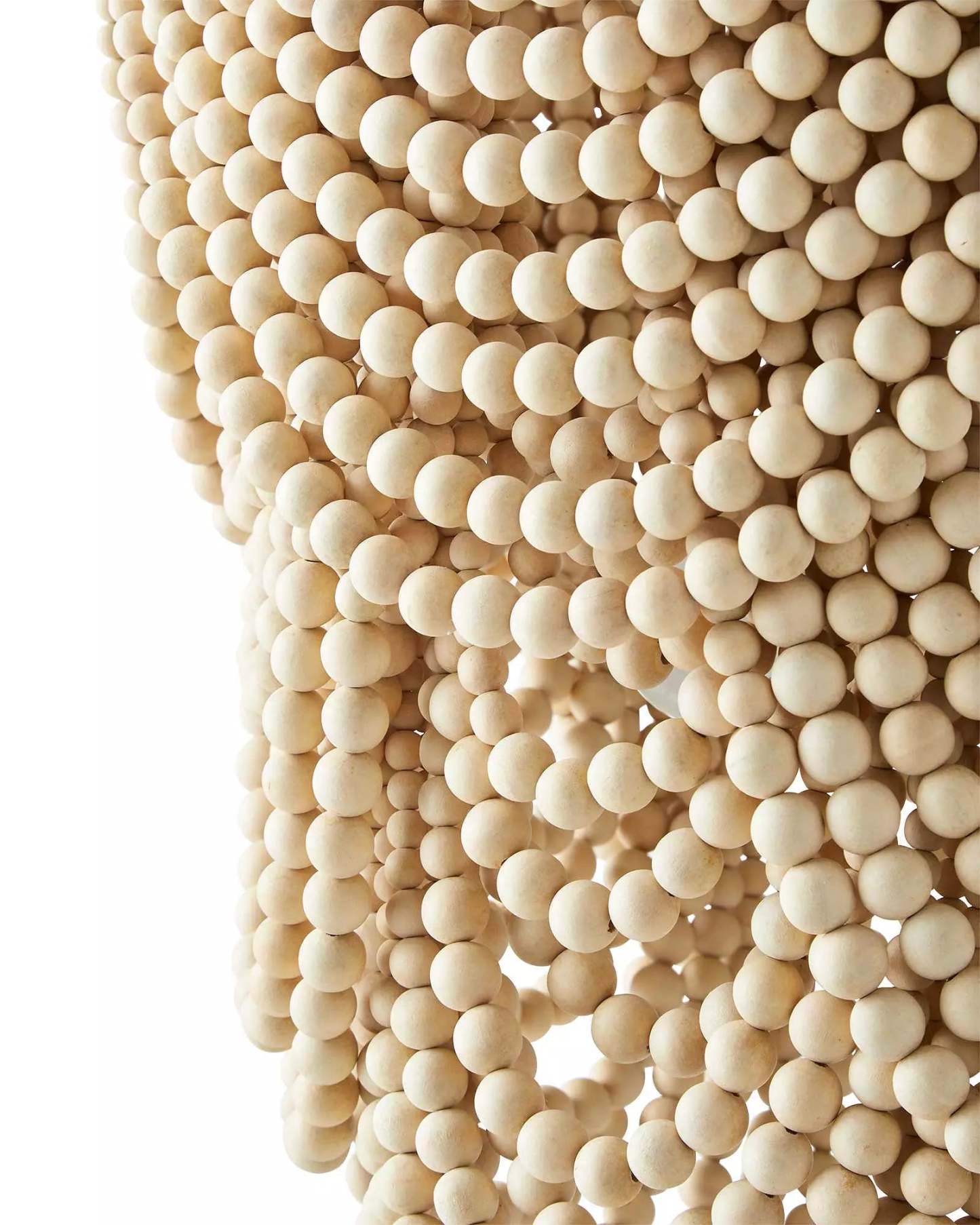 Alessio wood bead pendant light close-up
