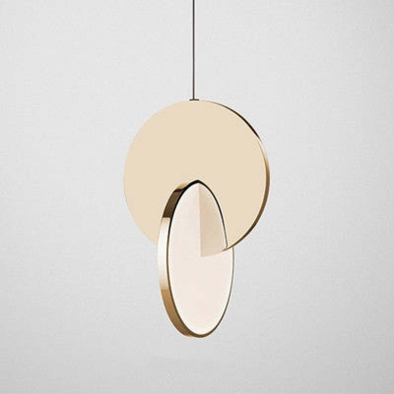 Welsh Pendant Light Disc, modern gold metal disc lighting fixture