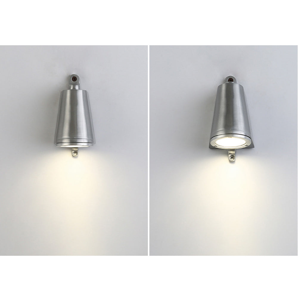 Brushed metal Orr industrial wall lamp.