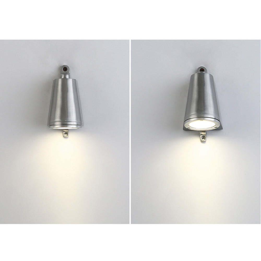 Brushed metal Orr industrial wall lamp.