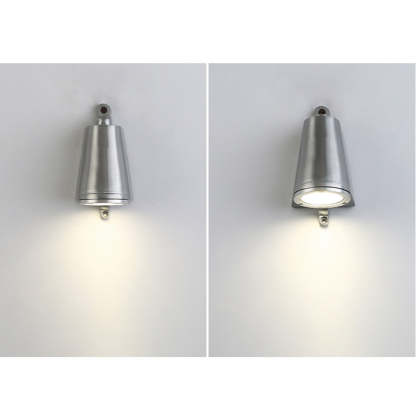 Brushed metal Orr industrial wall lamp.