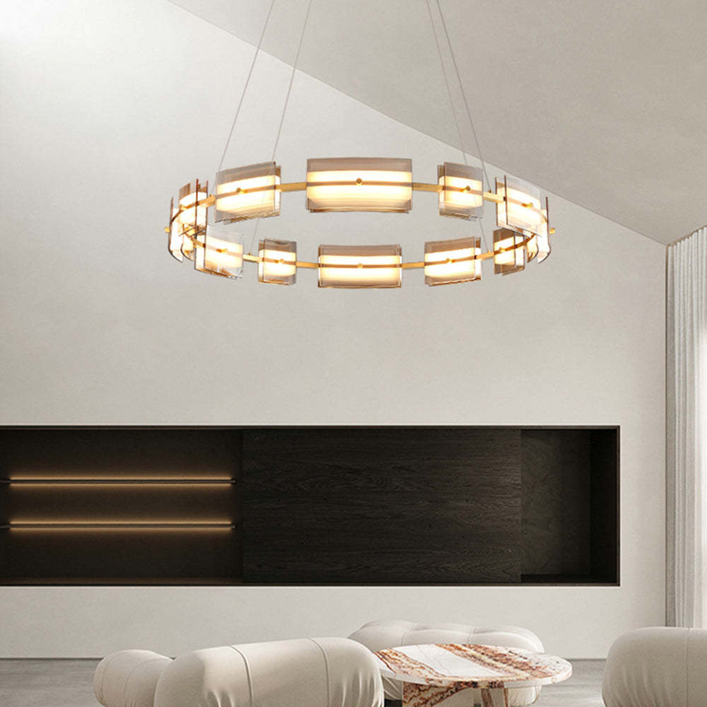 Evette ring pendant light illuminating a modern living space