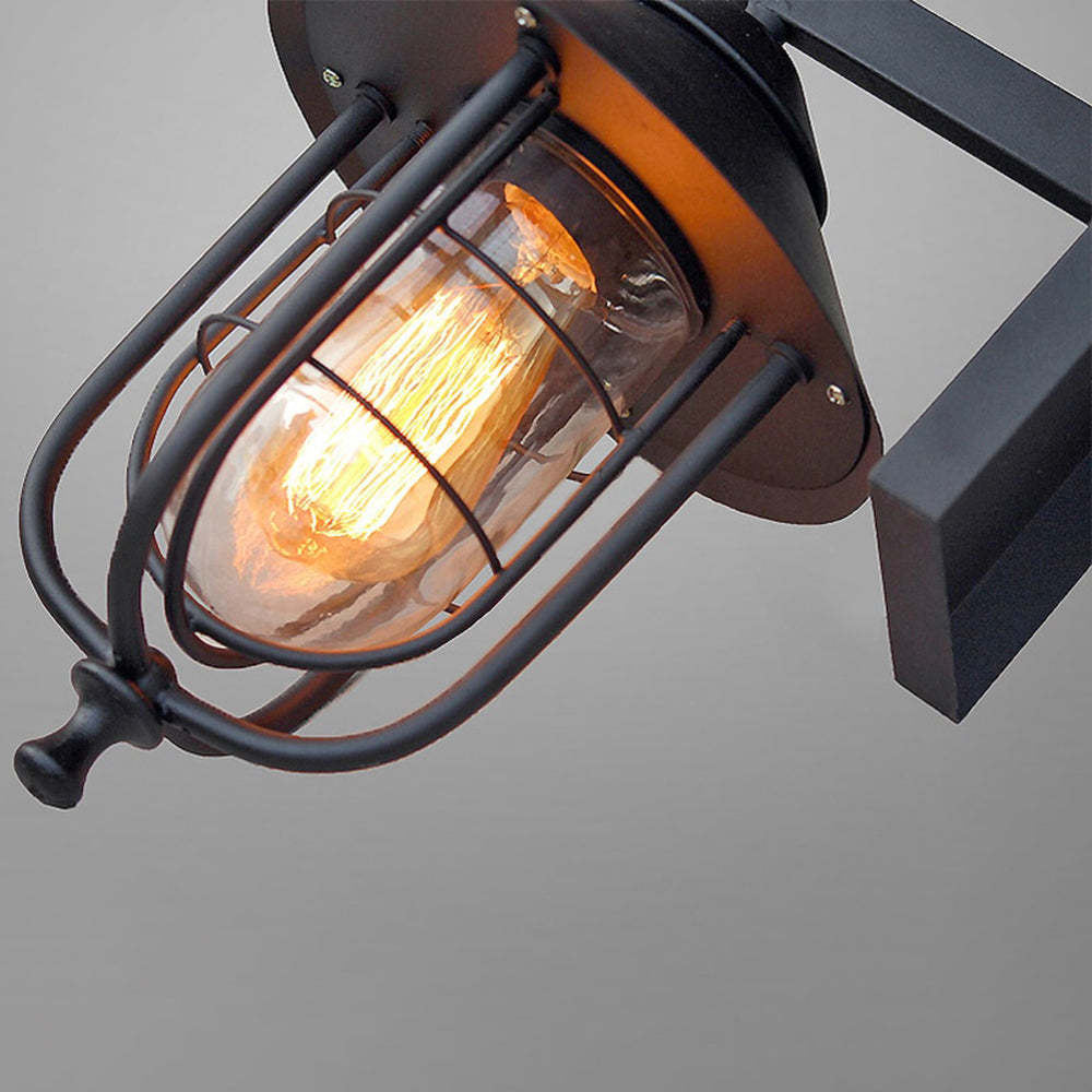 Black Alessio vintage metal outdoor wall lamp