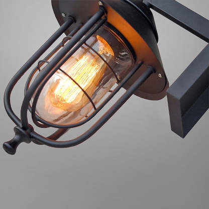 Black Alessio vintage metal outdoor wall lamp
