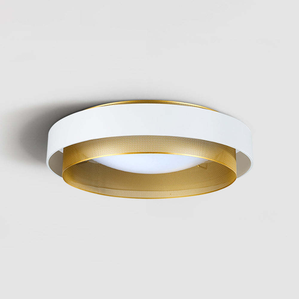 Modern Quinn Ring Ceiling Light - Gold and White