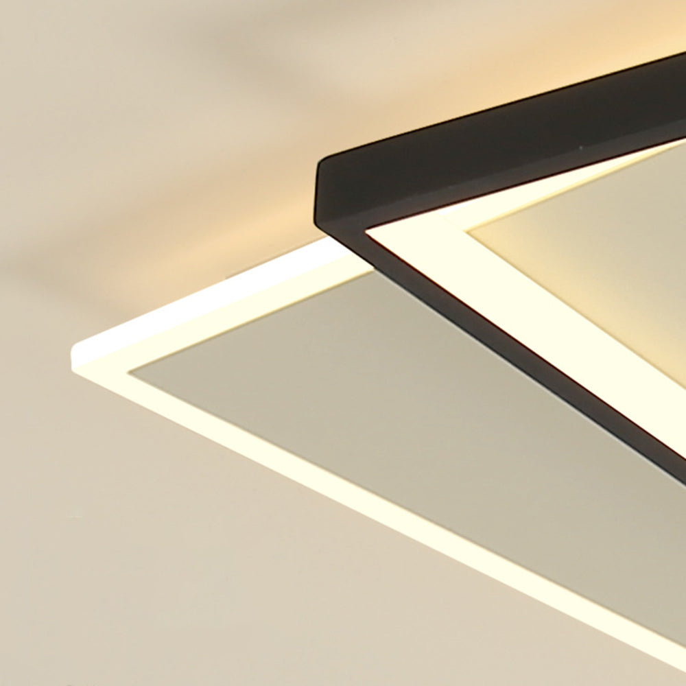Quinn Flush Mount Ceiling Light, geometric detail, black and white