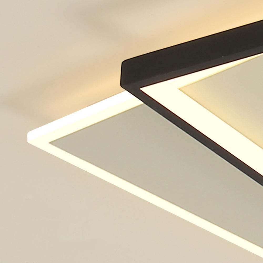Quinn Flush Mount Ceiling Light, geometric detail, black and white