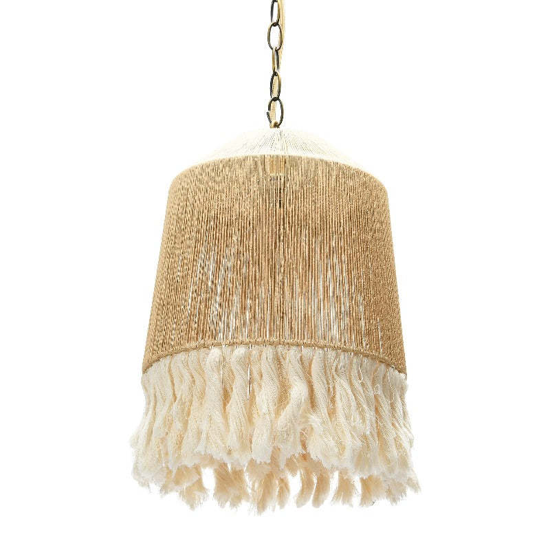 Ritta Pendant Light with Rope and Fringe Detailing