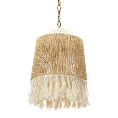 Ritta Pendant Light with Rope and Fringe Detailing