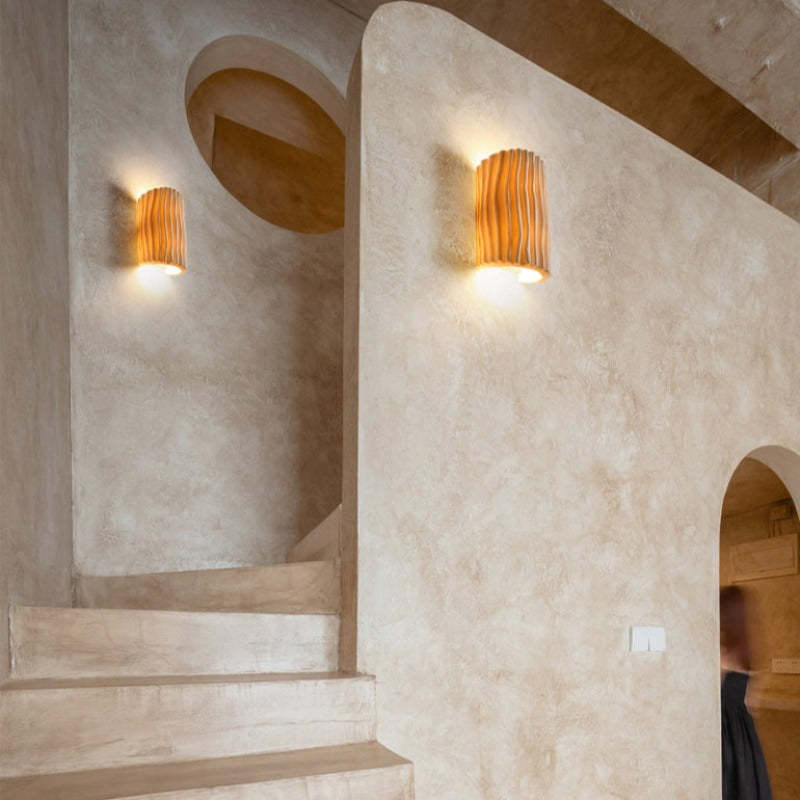 Morandi Retro LED Wall Lamp illuminating an interior staircase