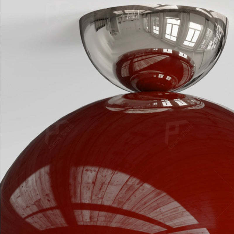 Valentina Red and Chrome Dome Ceiling Light - Modern Design