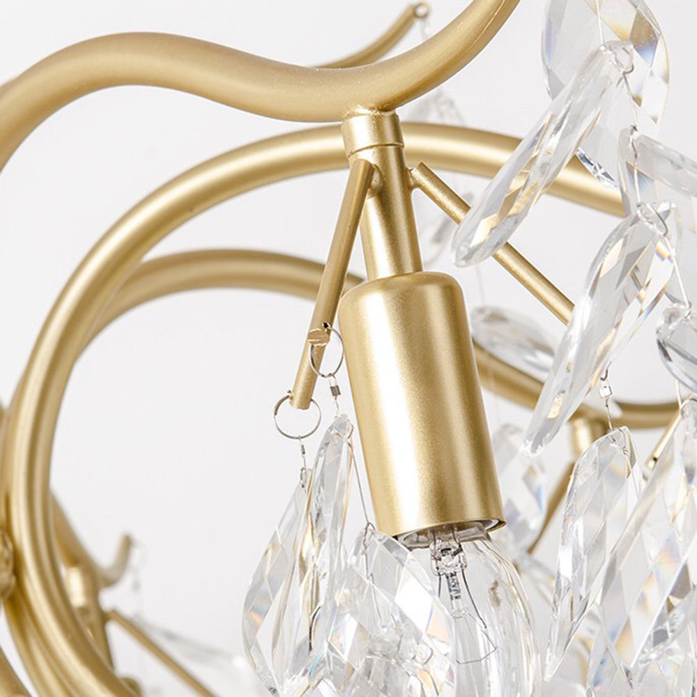 Marilyn Crystal Chandelier detail, gold and crystal accents