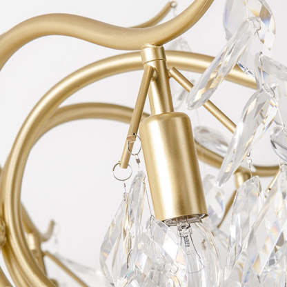 Marilyn Crystal Chandelier detail, gold and crystal accents