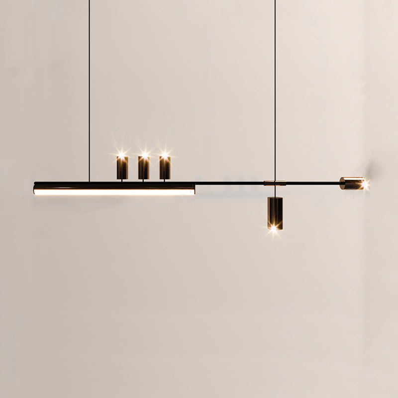 Modern minimalist Edge pendant light with black and gold accents