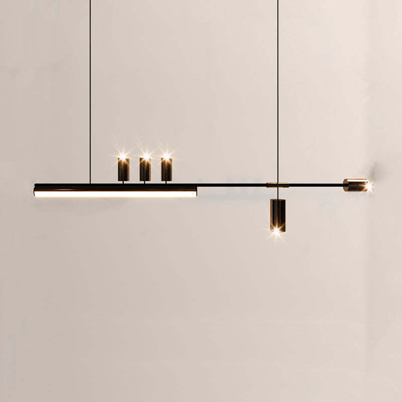 Modern minimalist Edge pendant light with black and gold accents