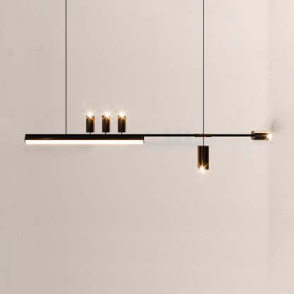 Modern minimalist Edge pendant light with black and gold accents