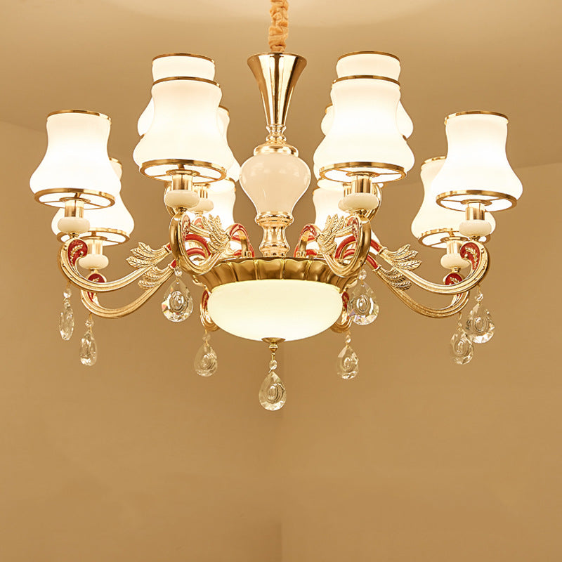 Alessio Retro Pendant Light with crystal accents.
