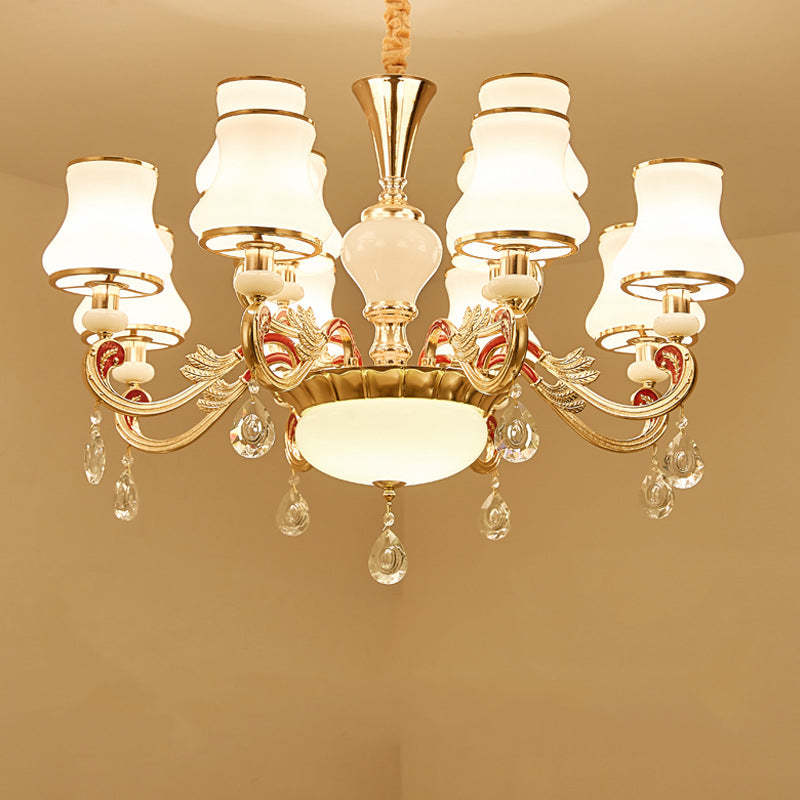 Alessio Retro Pendant Light with crystal accents.