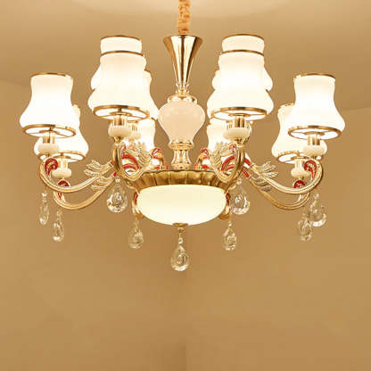 Alessio Retro Pendant Light with crystal accents.