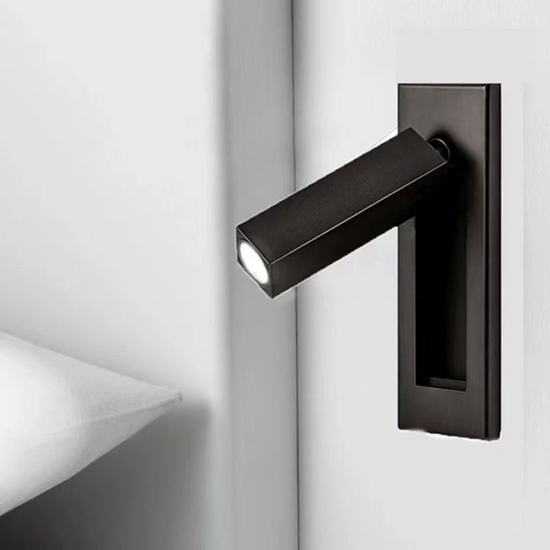 Black metal spotlight, Orr modern design, mounted on wall
