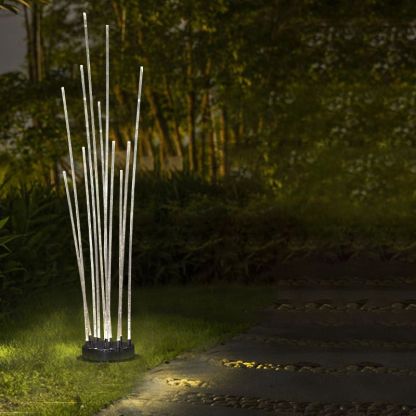 Riley Optical Fiber LED Ground Light in garden at night