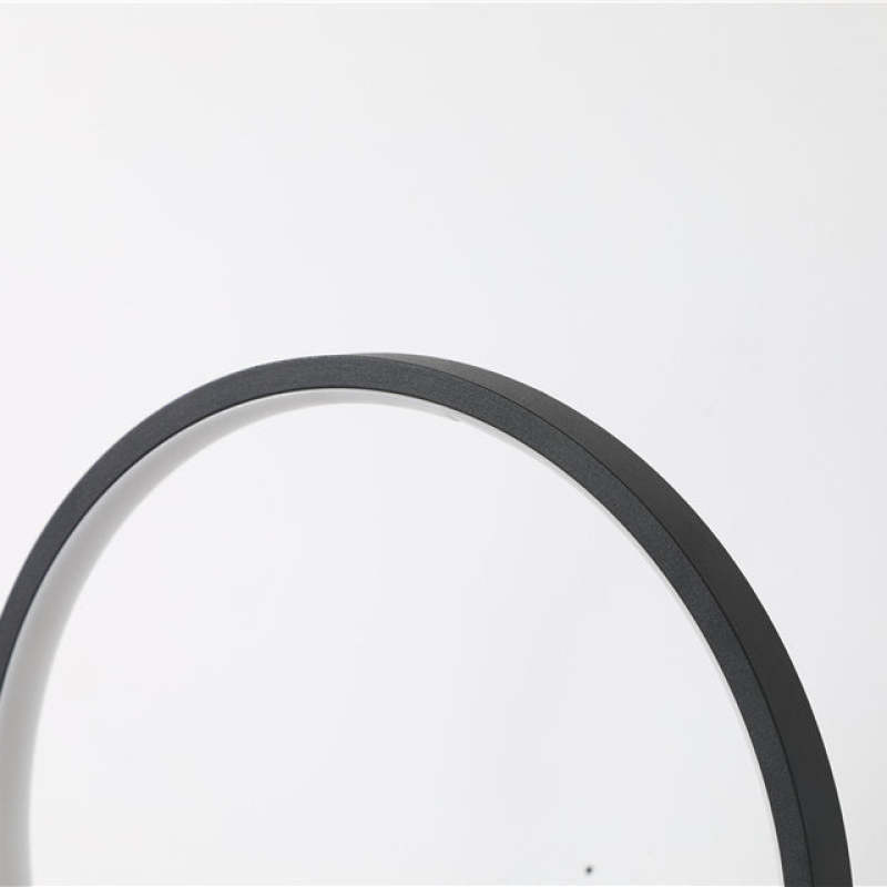 Arisha ring floor lamp detail: modern black metal