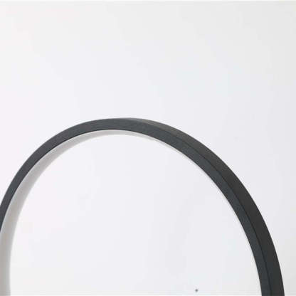 Arisha ring floor lamp detail: modern black metal