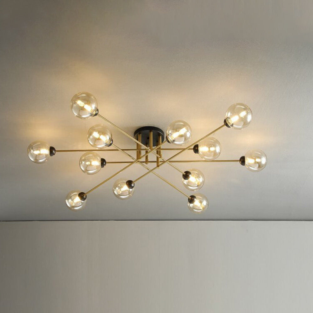 Valentina Chandelier Ceiling Light - gold and glass globes