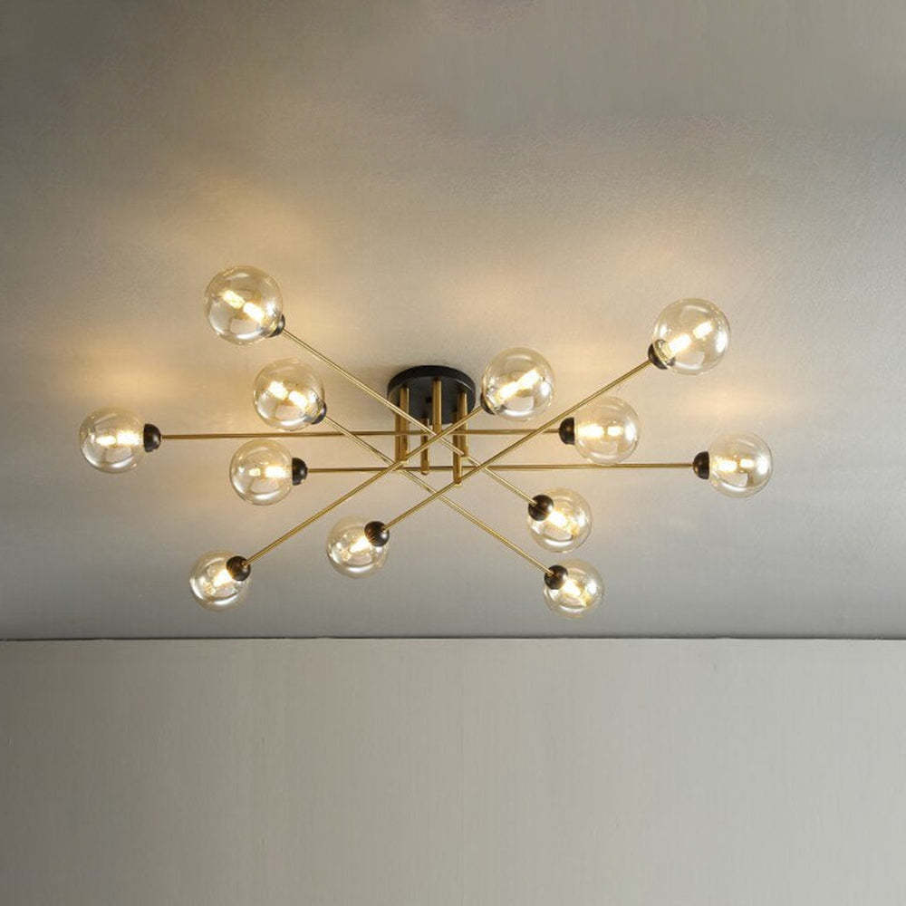 Valentina Chandelier Ceiling Light - gold and glass globes