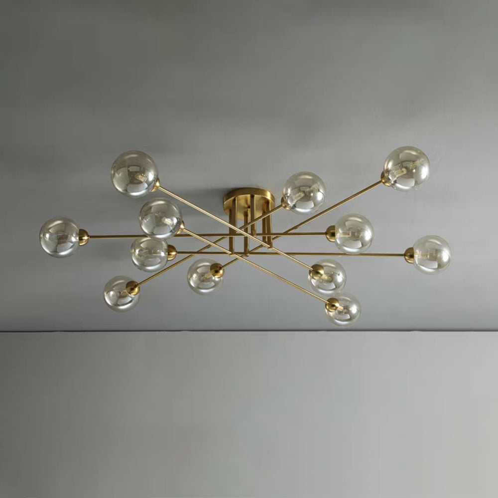 Valentina Industrial Glass Globe Chandelier, ceiling light