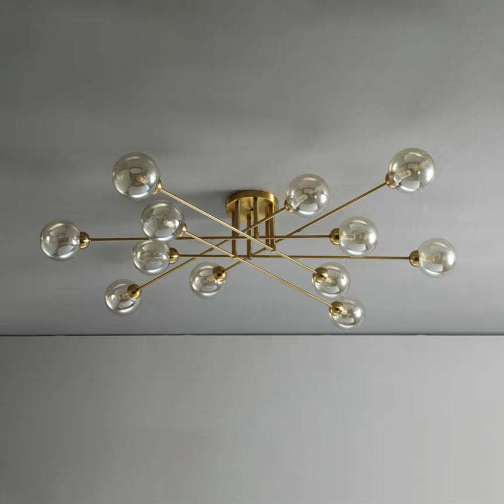 Valentina Industrial Glass Globe Chandelier, ceiling light