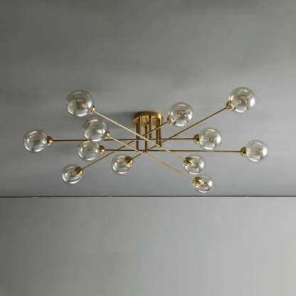 Valentina Industrial Glass Globe Chandelier, ceiling light
