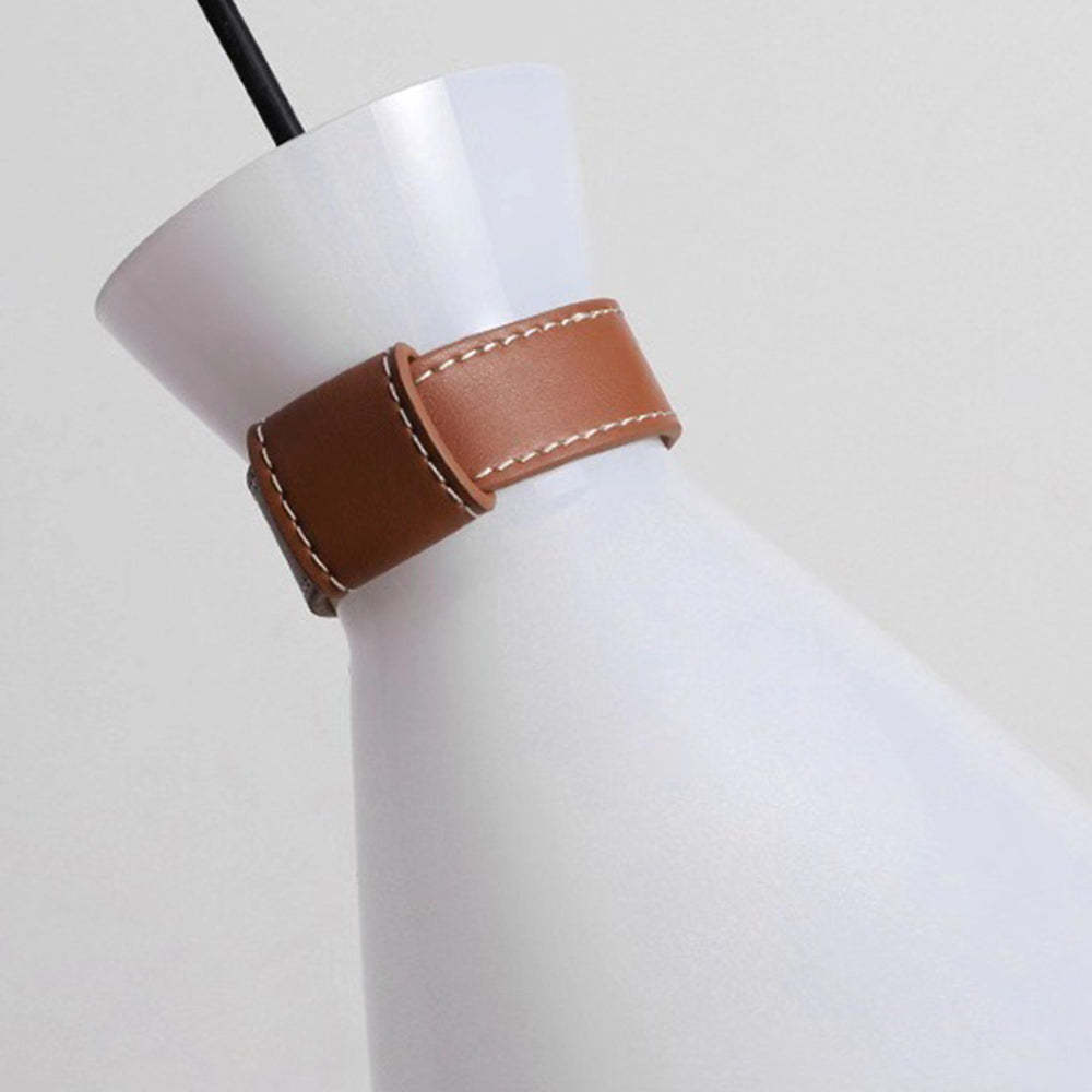 Hailie pendant light with leather strap detail