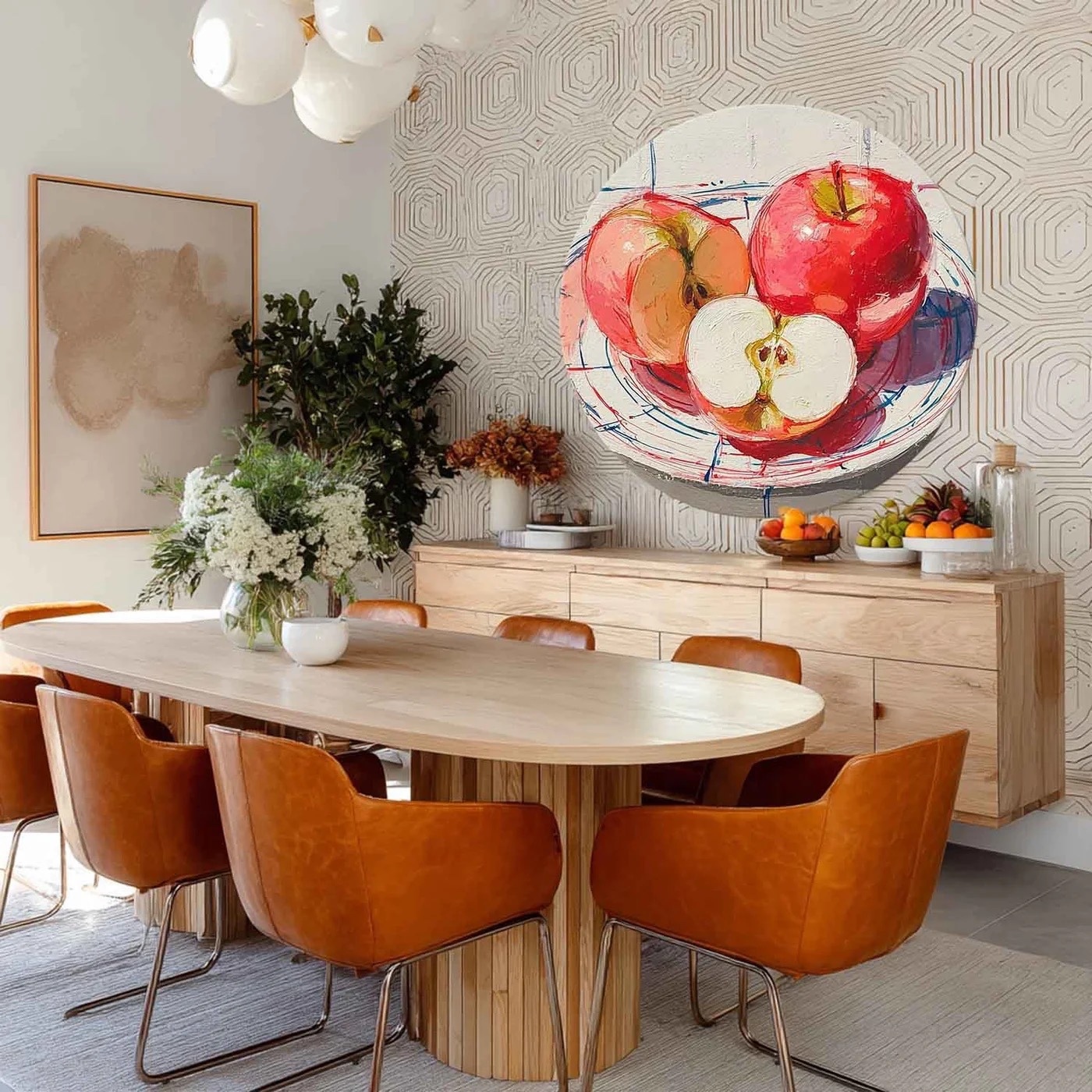 Contemporary Realism Round Wall Art Framed Oil Painting | Las Sola