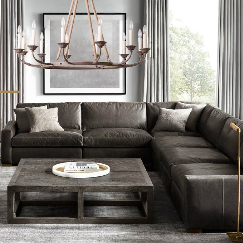 Epoch chandelier in a cozy living room setting