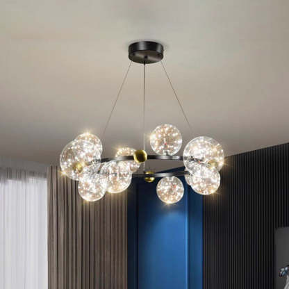Black Valentina Art Deco Globe Chandelier Lighting Valentina Art Deco Globe Metal Glass Chandelier