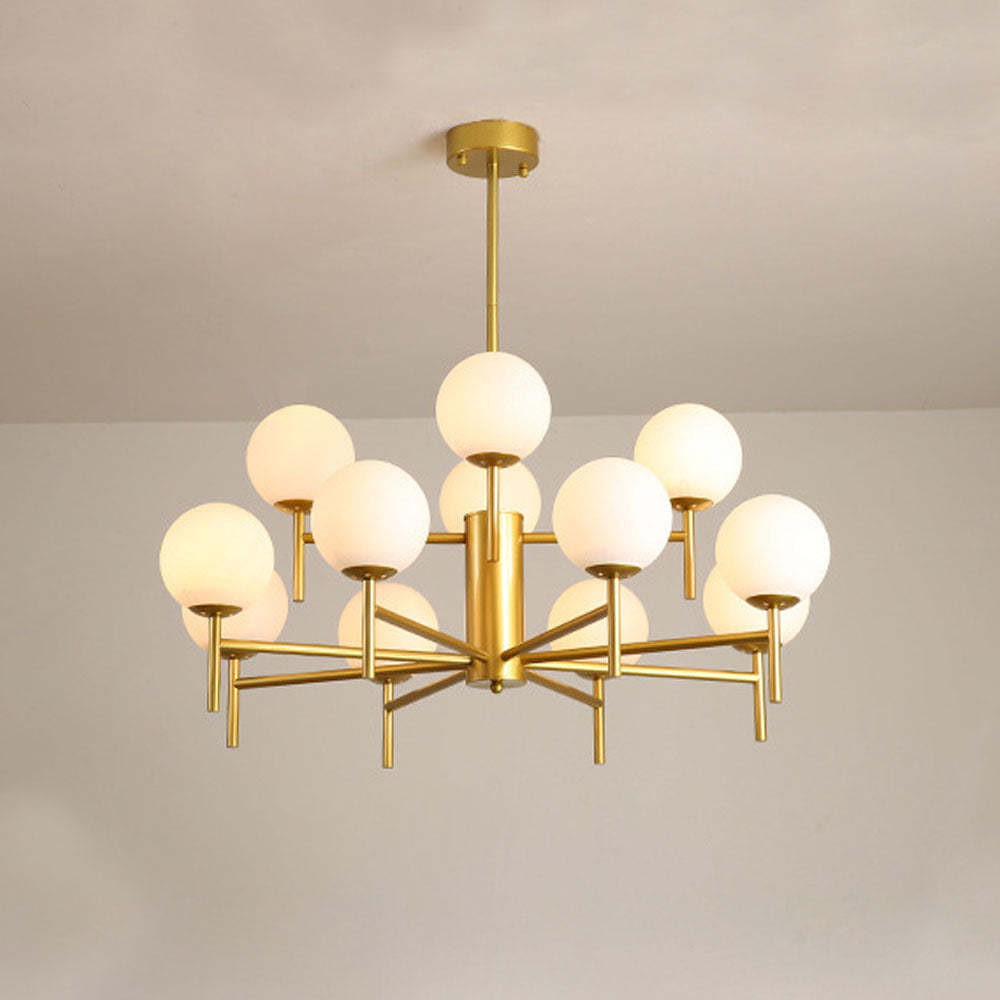 Gold Alessio globe pendant light, bubble glass design