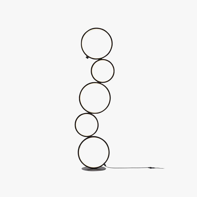Arisha multi-ring black floor lamp