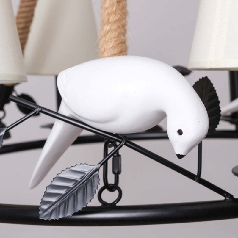 Epoch Vintage Chandelier detail: White bird decor