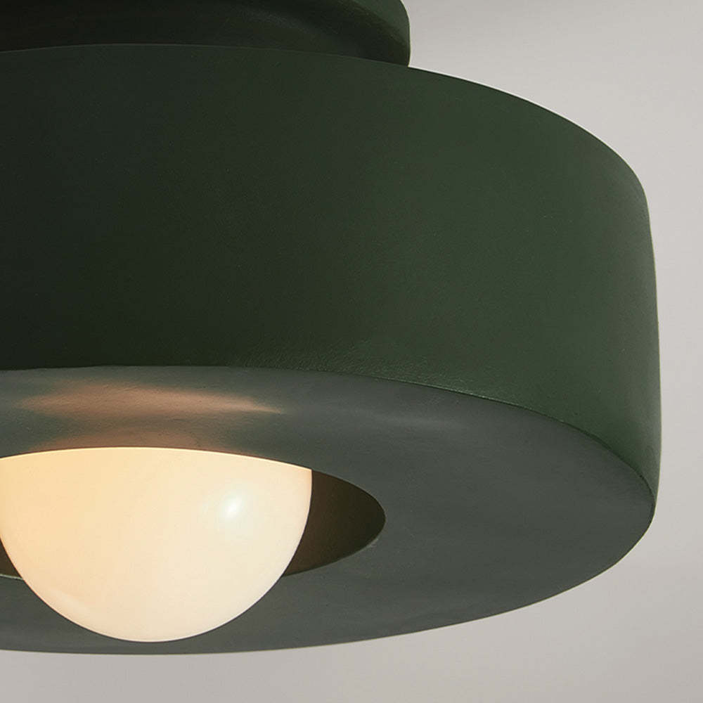 Green Morandi Resin Ceiling Light, Bedroom Lighting