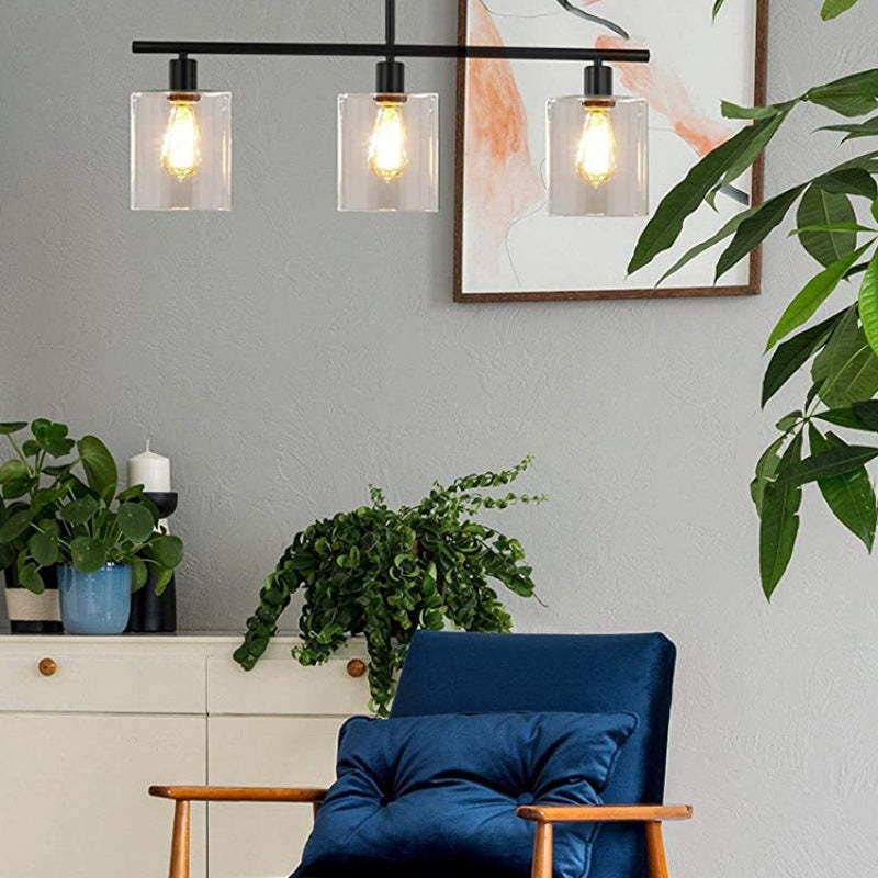 Leigh Industrial Chandelier in a modern interior setting